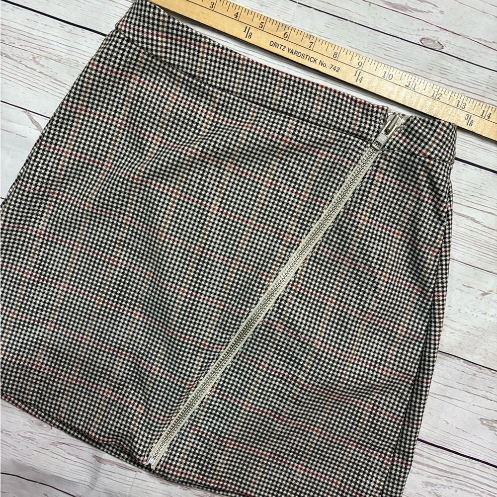 EUC Vintage Small Arizona‎ Gray White Mini Checkered Plaid Skirt Clueless School